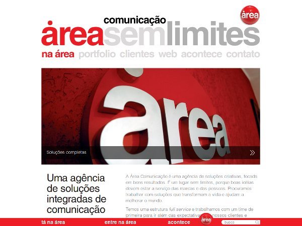 site da área, na área